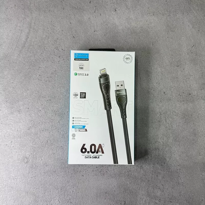 کابل تبدیل USB به لایتنینگ سولوفر مدل SH51 طول 1.2 متر