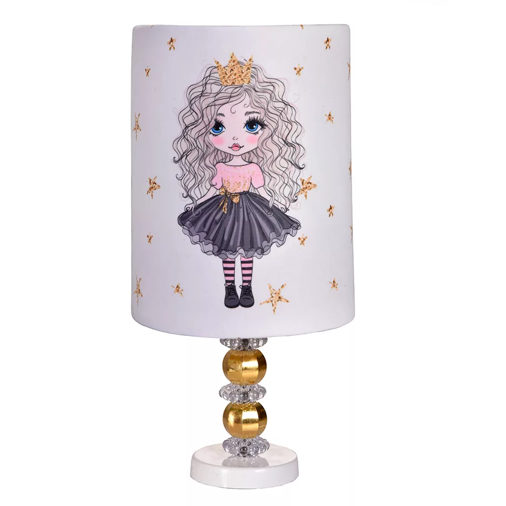 آباژور رومیزی کودک مدل دختر مو فرفری