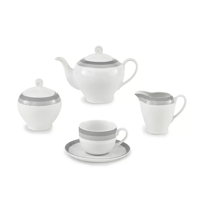 سرویس غذاخوری 102 پارچه چینی زرین ایران مدل ایتالیا اف سیلور لاینر درجه عالی