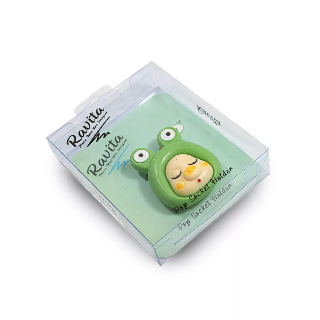پایه نگهدارنده گوشی موبایل پاپ سوکت راویتا مدل عروسک طرح قورباغه