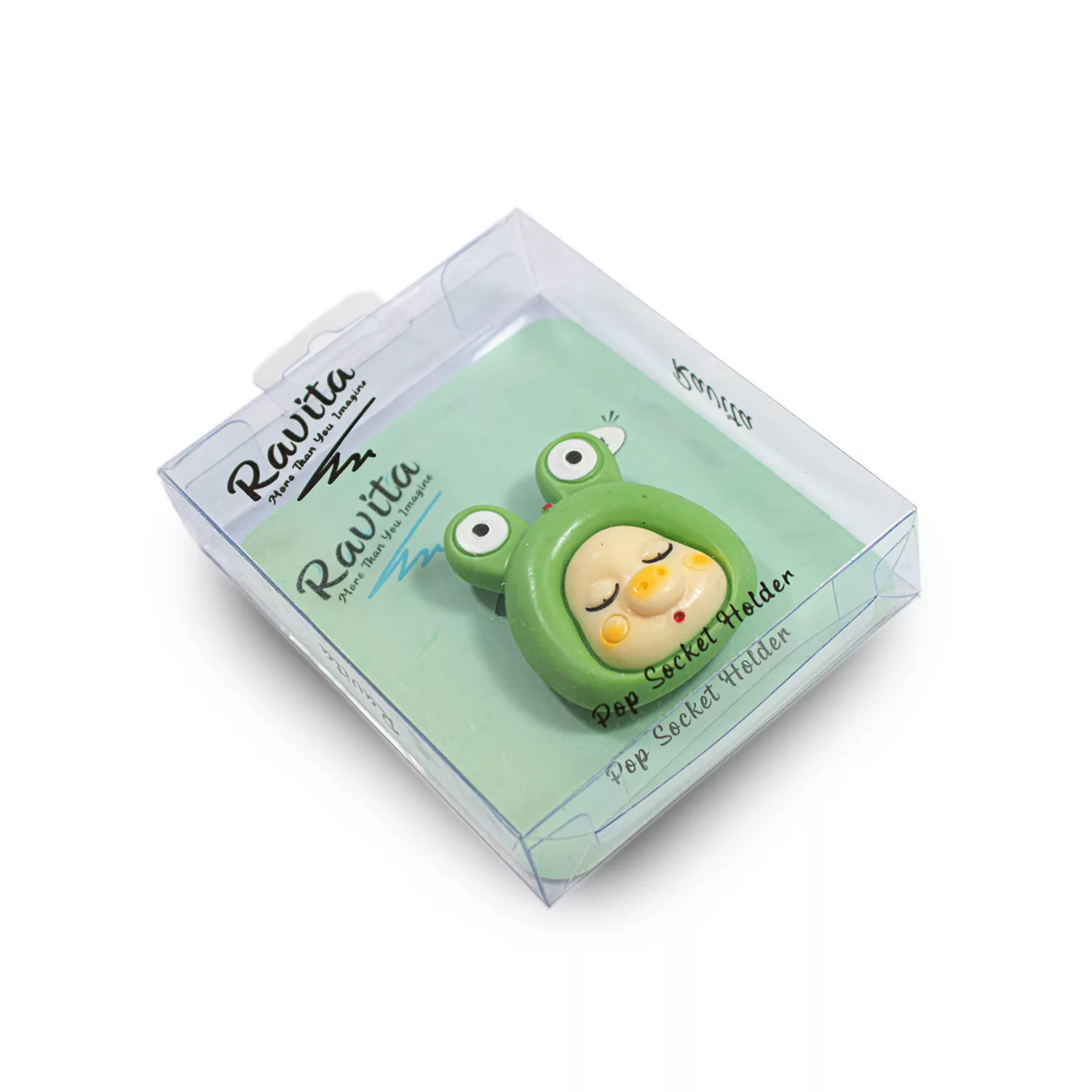 پایه نگهدارنده گوشی موبایل پاپ سوکت راویتا مدل عروسک طرح قورباغه