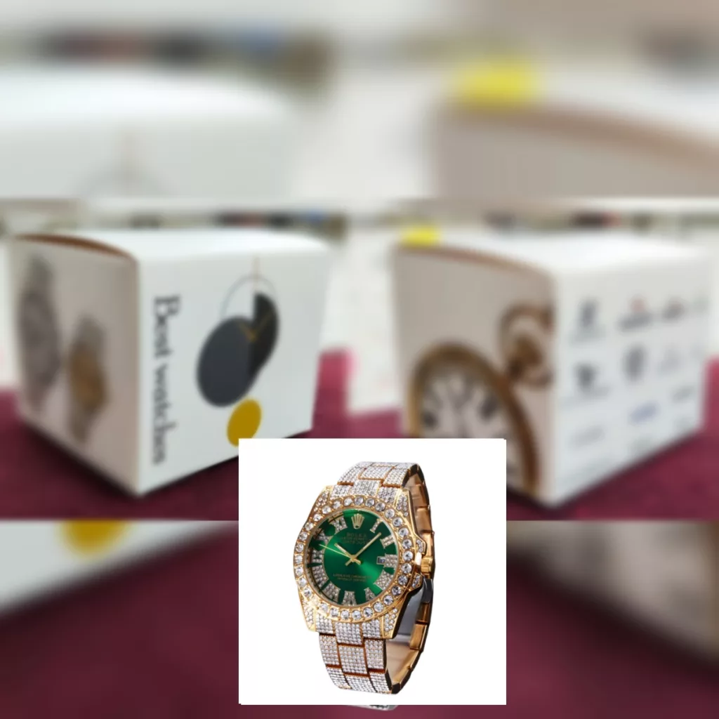 ساعت مچی عقربه ای  مدل فول نگین استون قفل مخفی کد 11