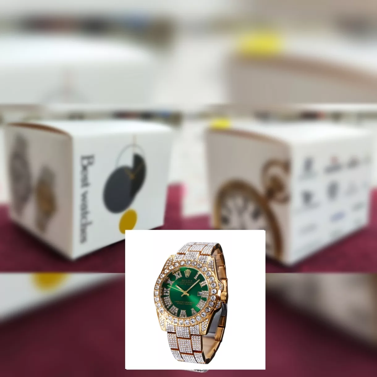 ساعت مچی عقربه ای  مدل فول نگین استون قفل مخفی کد 11