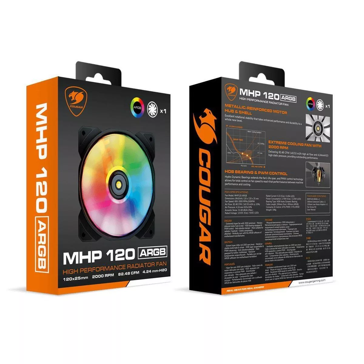 فن کیس کوگر مدل HPB120-RGB مجموعه 3 عددی