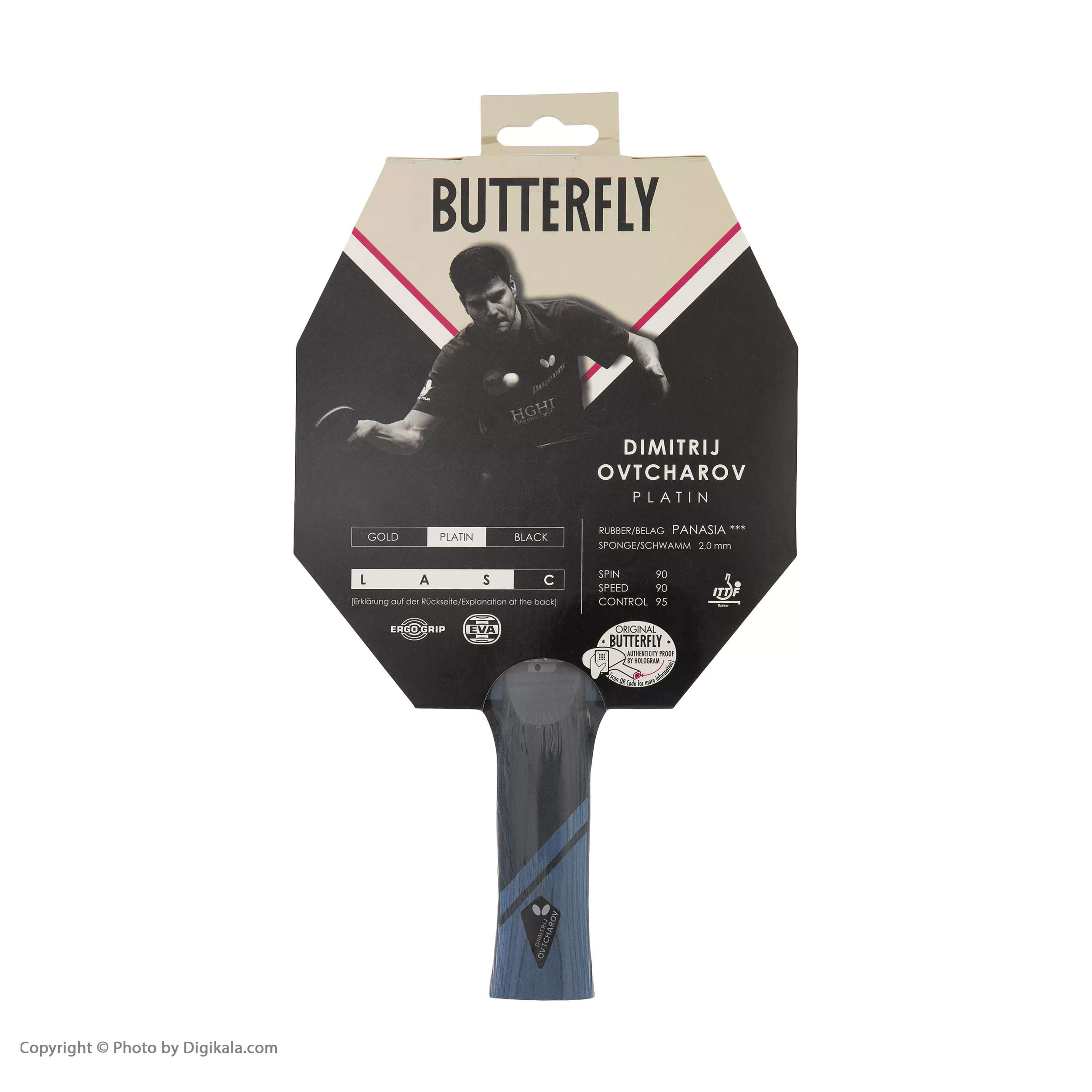 راکت پینگ پنگ باترفلای مدل Dimitrij Ovtcharov سری Platin