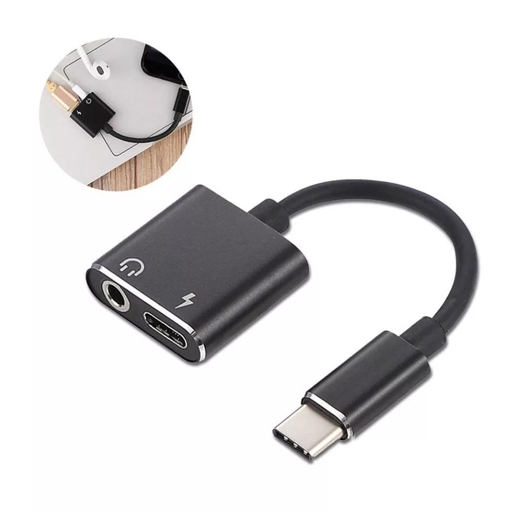 مبدل USB-C به USB-C/AUX مدل 858