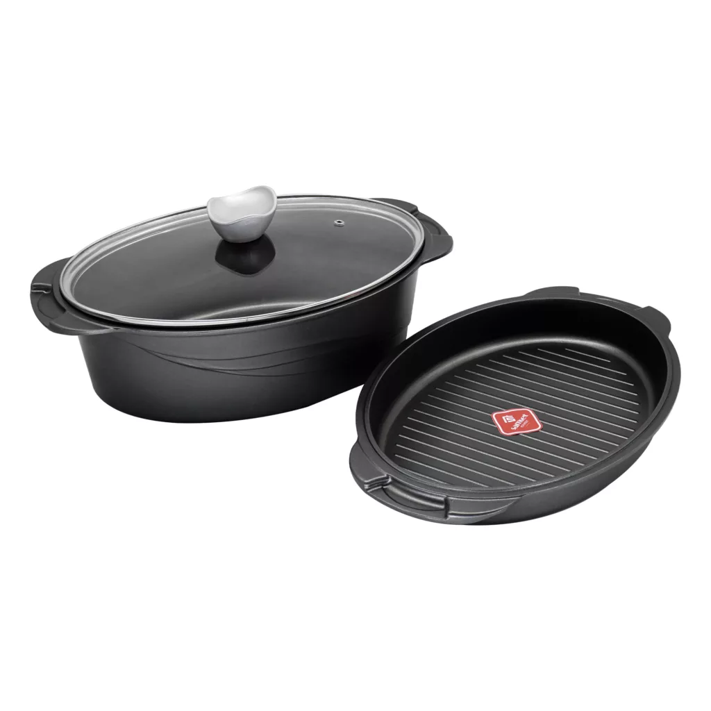 سرویس تابه تفلون 3 پارچه سام ست مدل مرغ و ماهی