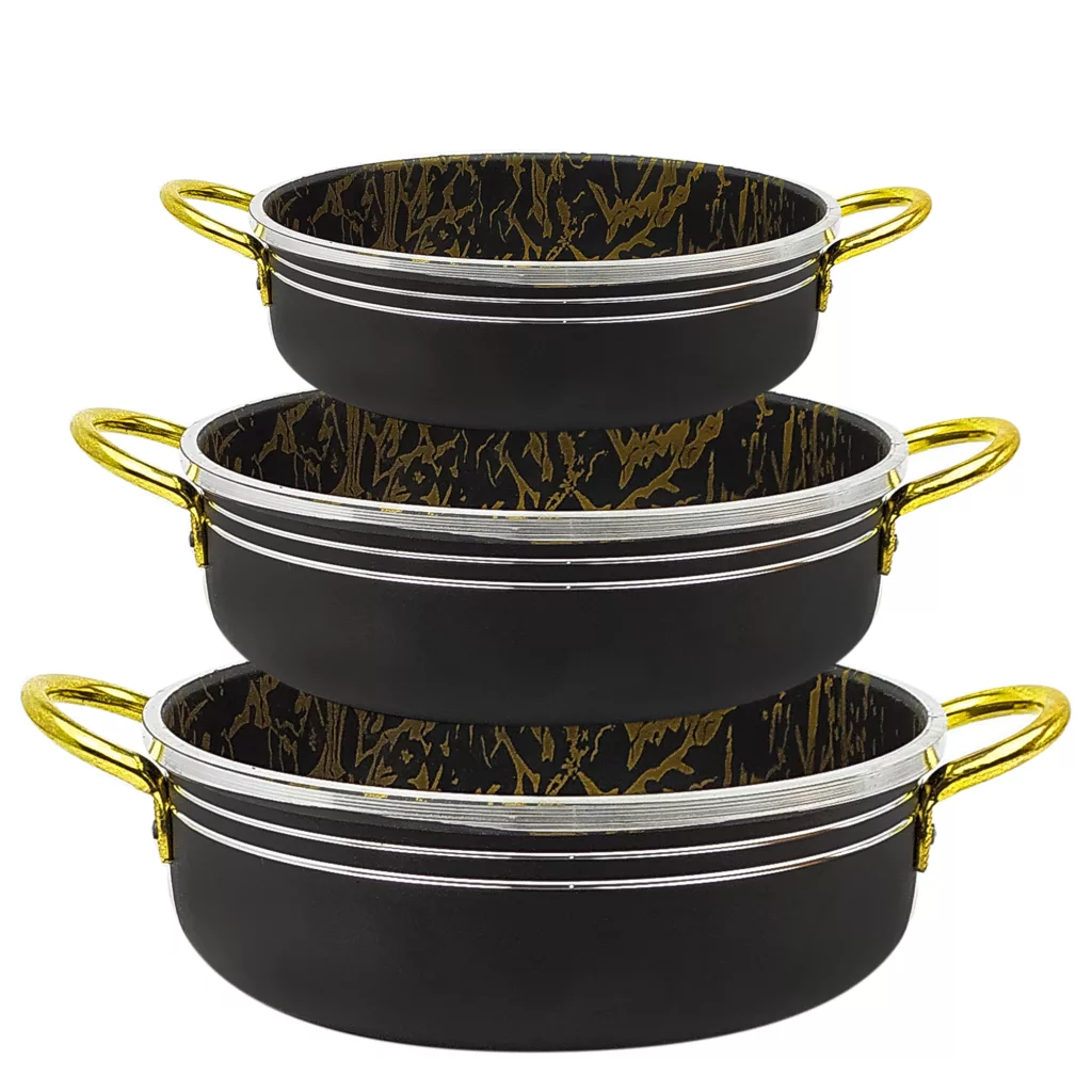 سرویس تابه گرانیتی ۳ پارچه ظرف سازان اسدیان مدل ماربل کد DS18