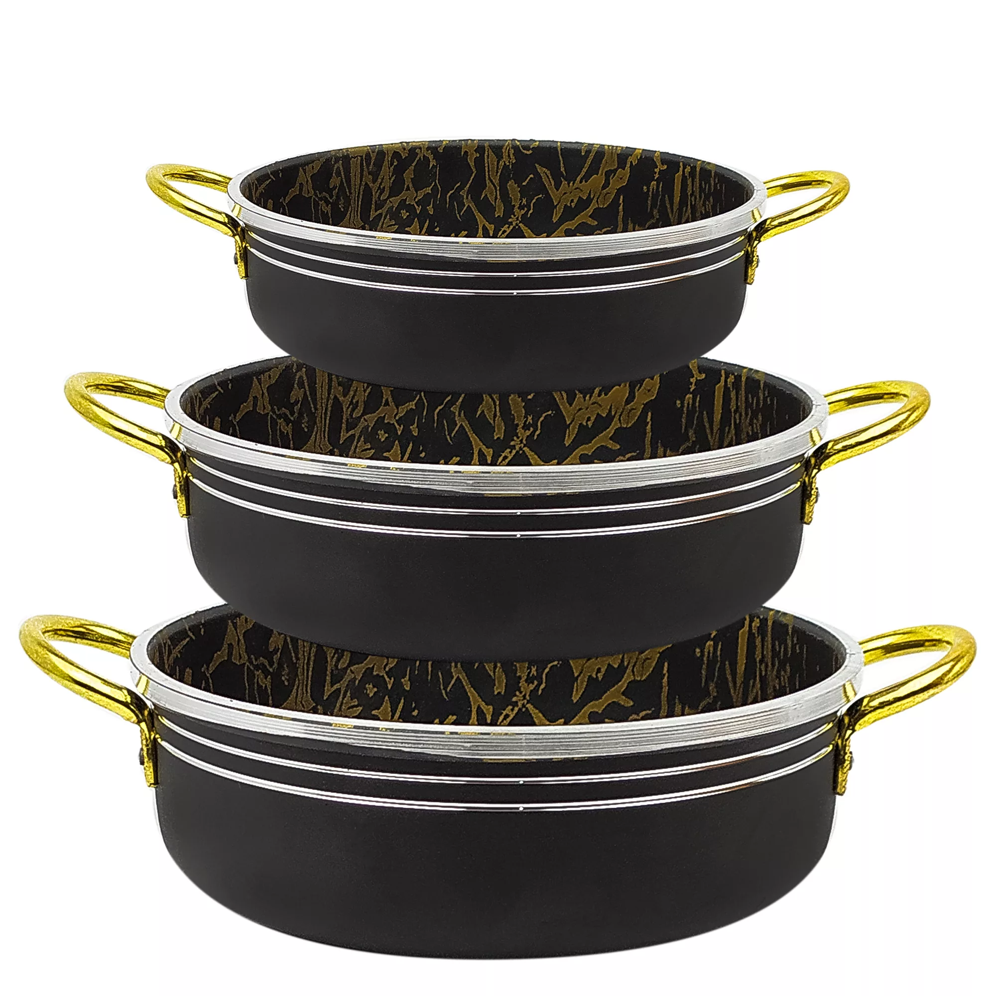 سرویس تابه گرانیتی ۳ پارچه ظرف سازان اسدیان مدل ماربل کد DS18