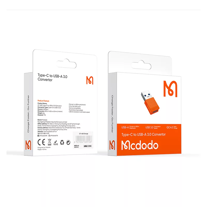 مبدل USB-C به USB3.0 مک‌دودو مدل MCT202