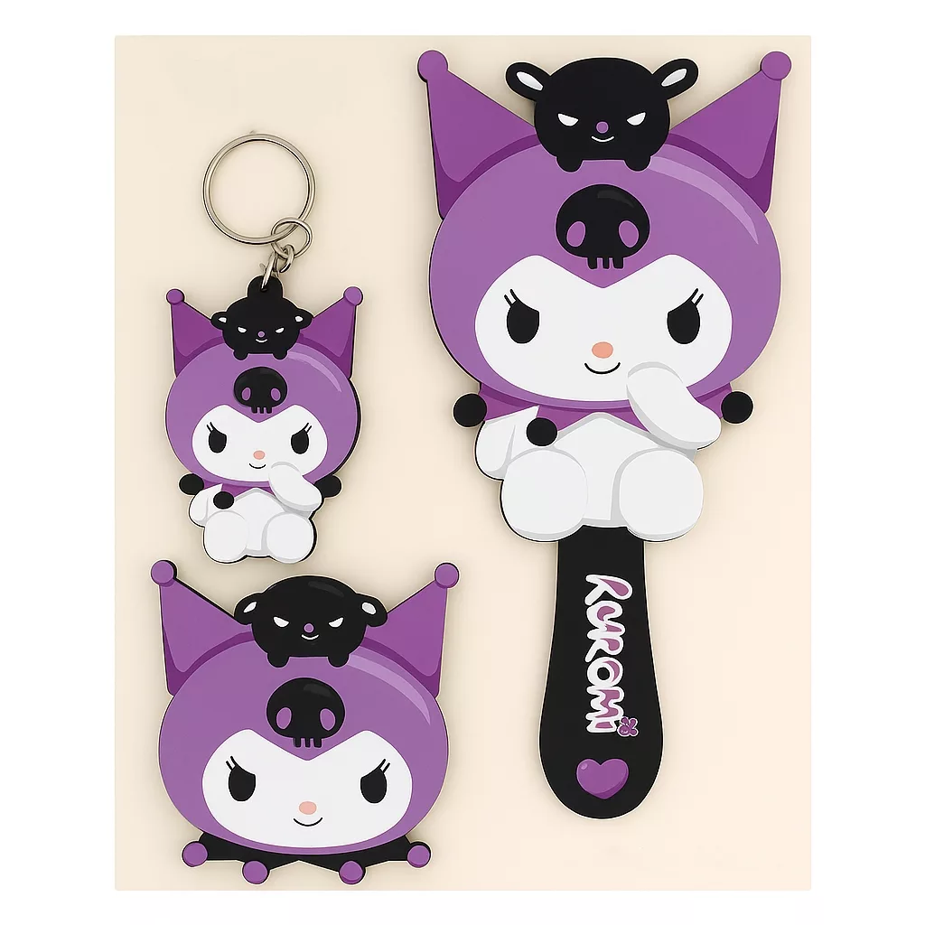 آینه آرایشی مدل کرومی به همراه آینه جیبی و جاکلیدی