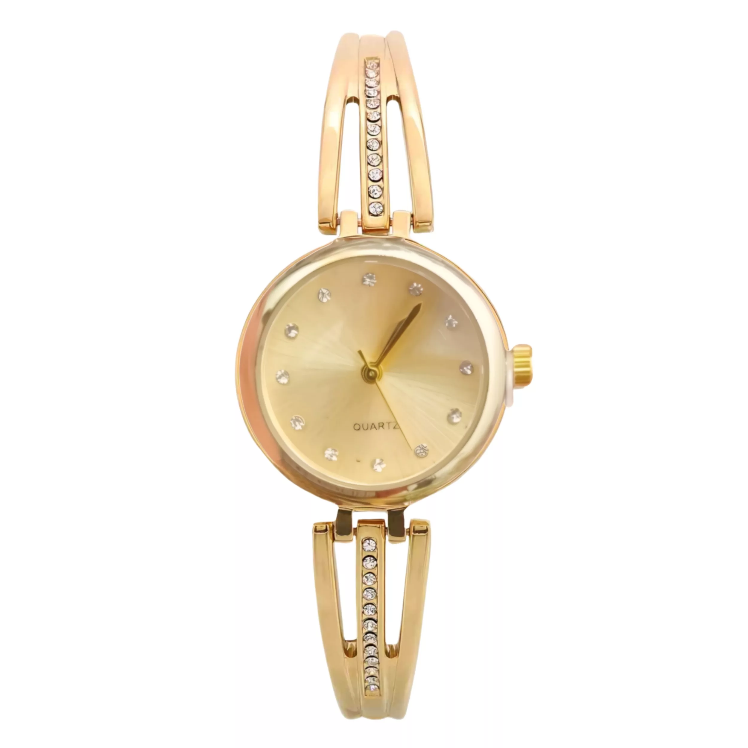 ساعت مچی عقربه ای زنانه مدل دستبندی نگین دار