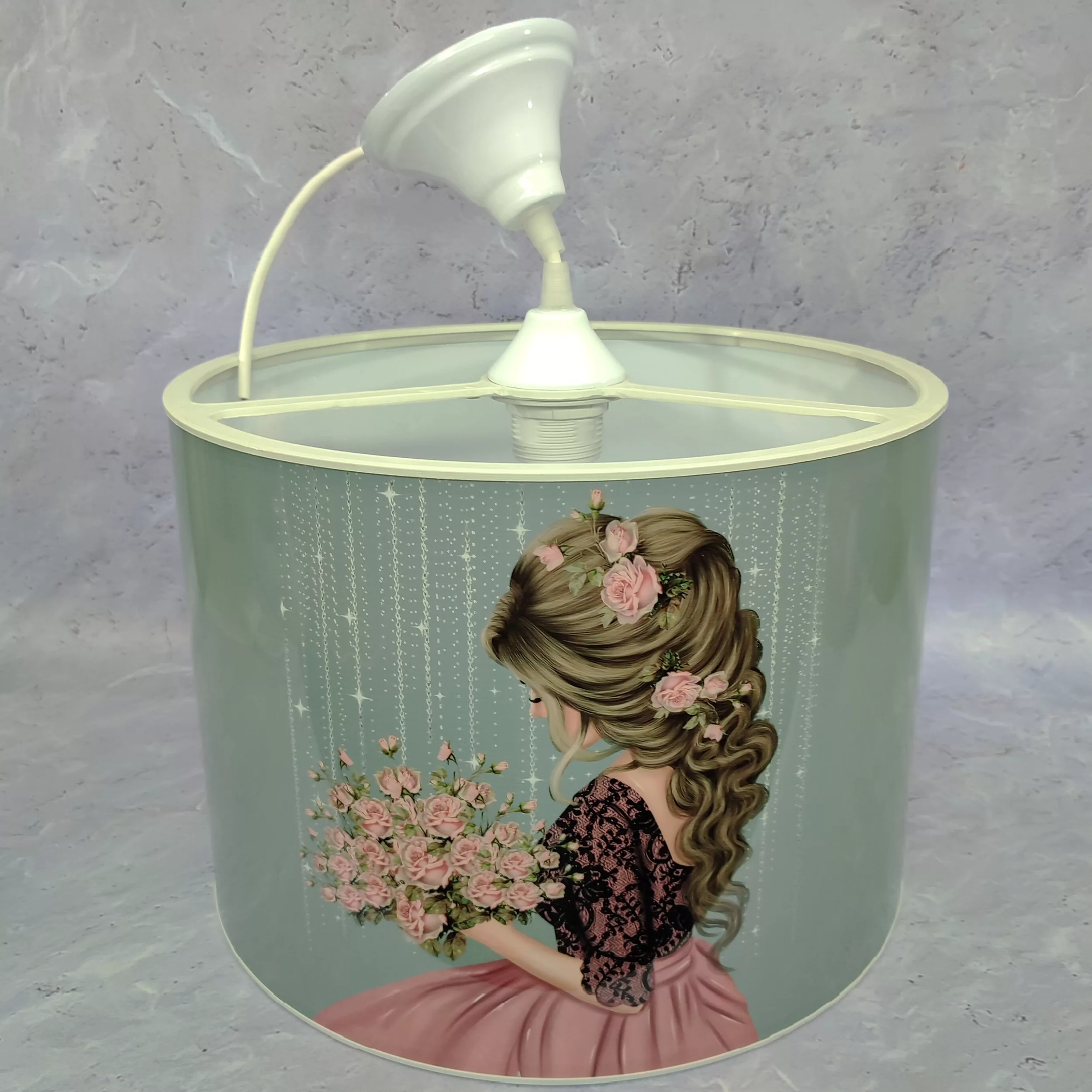 لوستر اتاق کودک مدل دختر و دسته گل