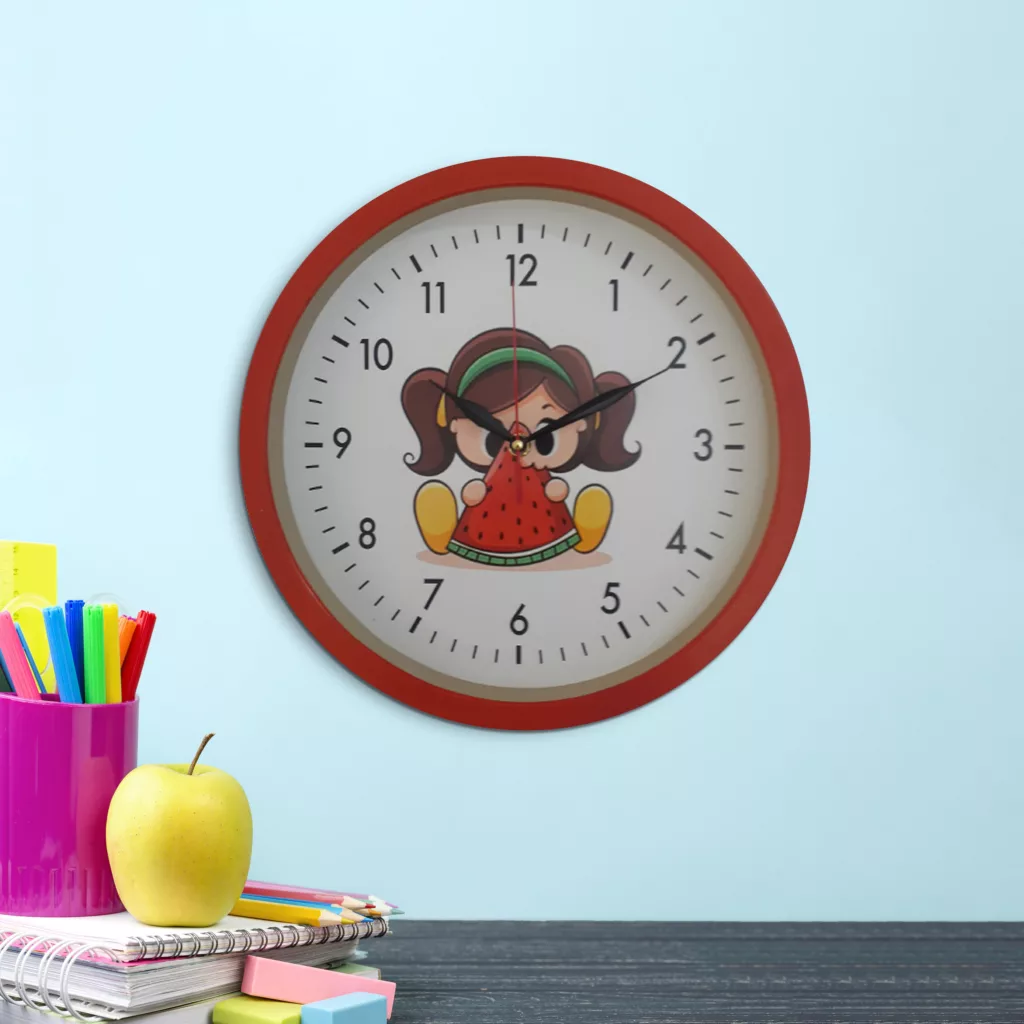 ساعت دیواری مدل دختر هندوانه ای کد 0903