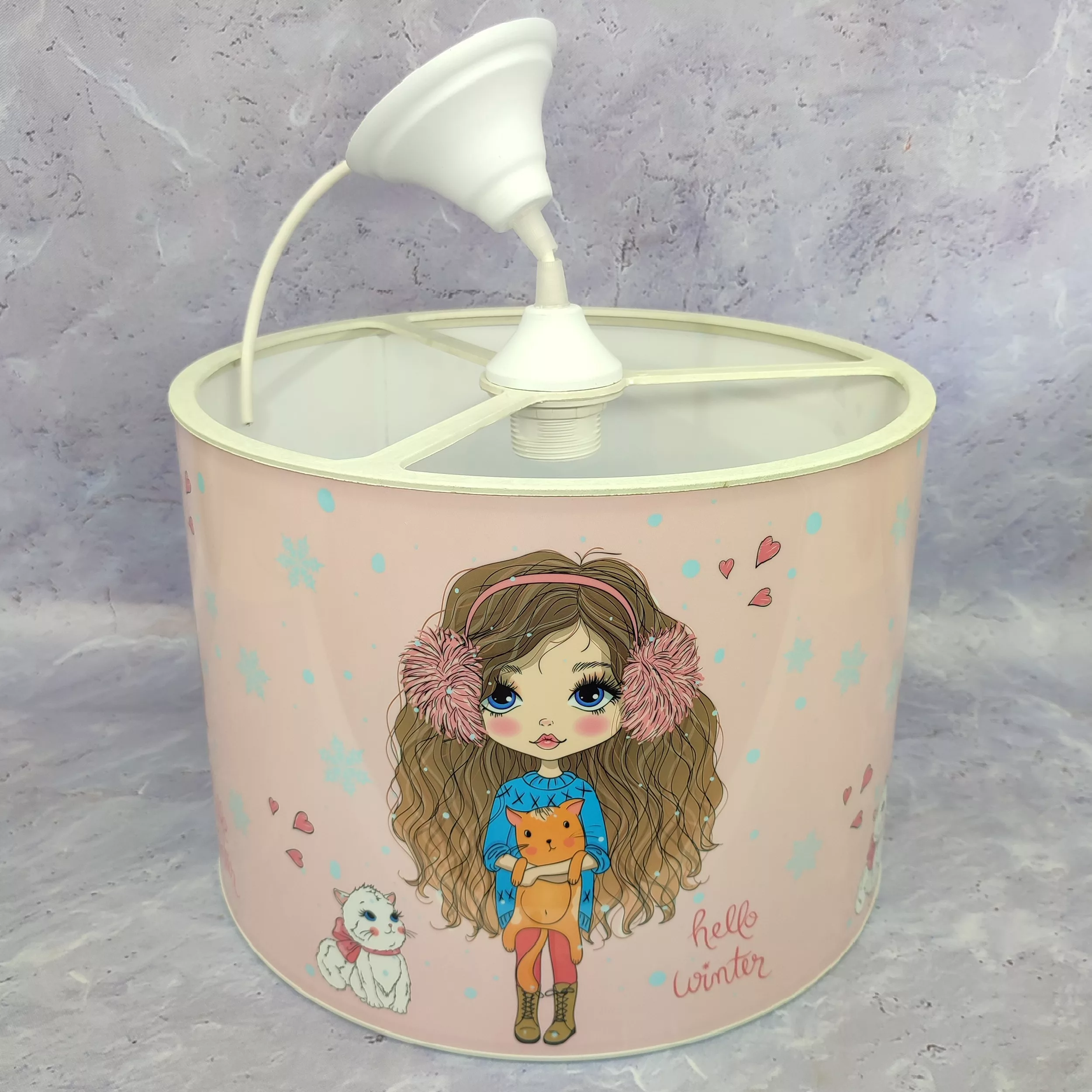 لوستر کودک مدل دختر و گربه