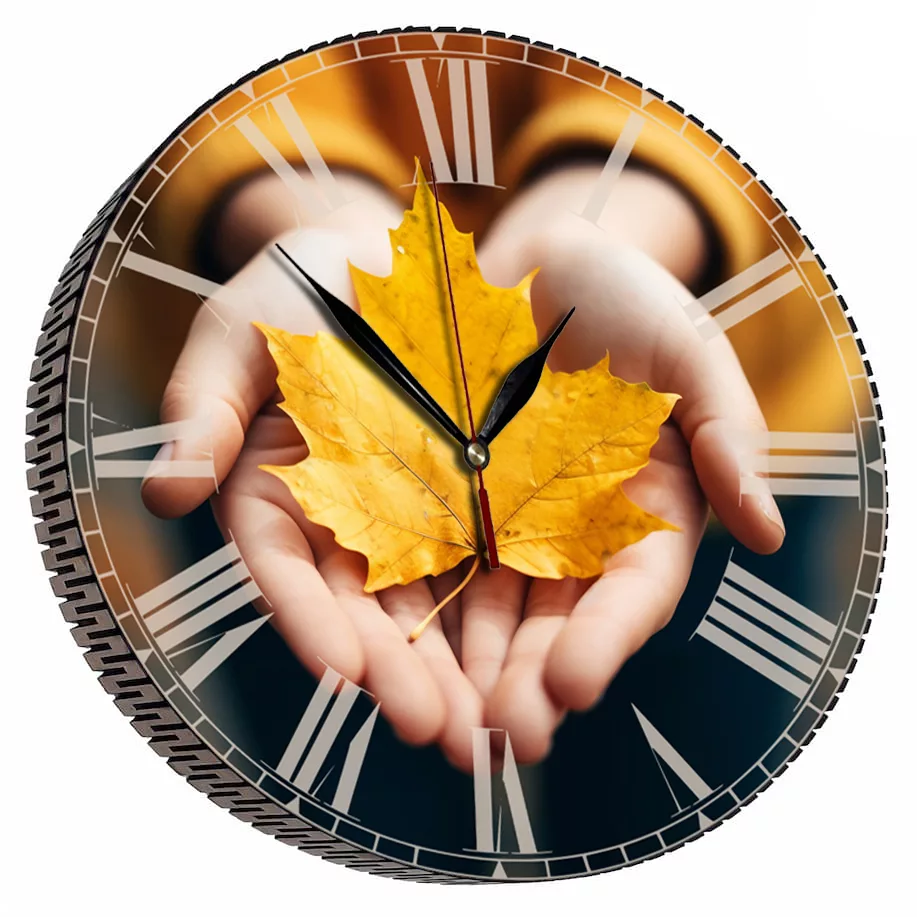 ساعت دیواری مدل برگ پاییزی