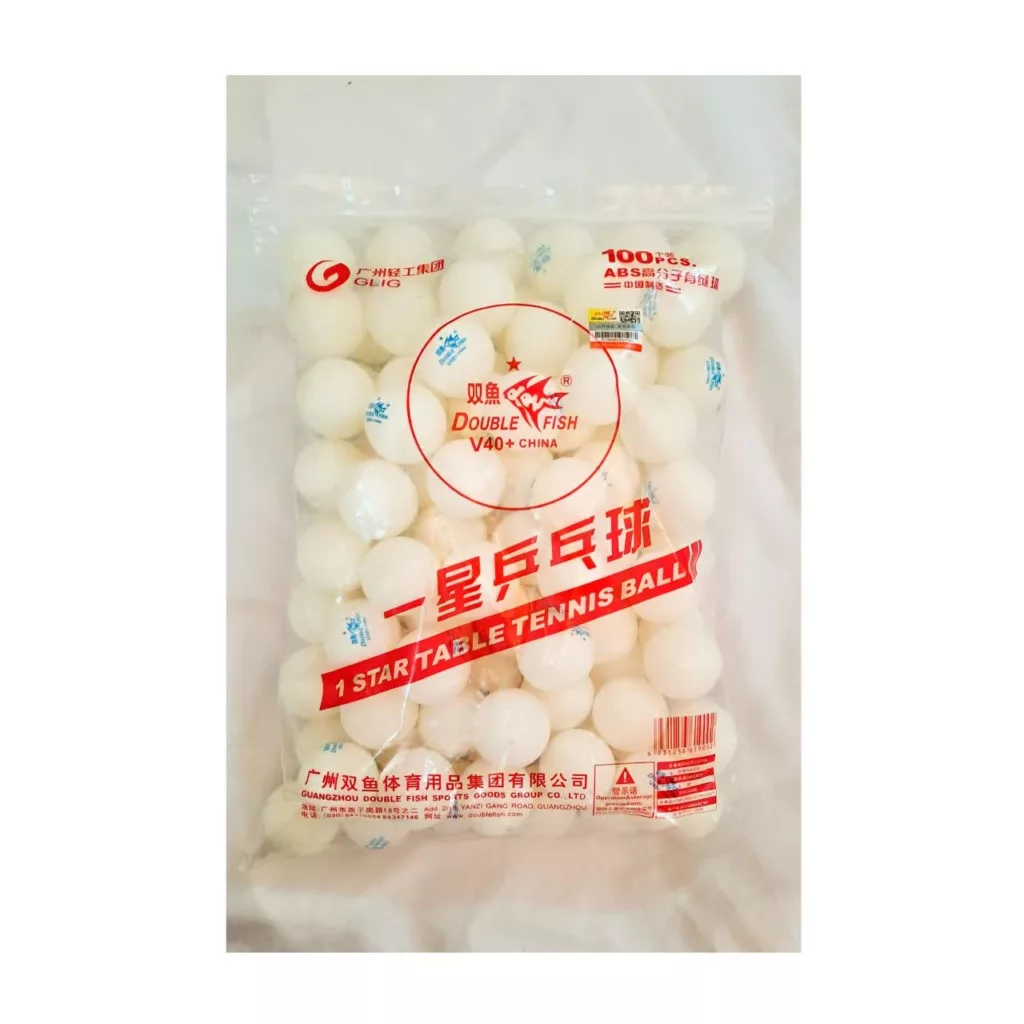 توپ پینگ پنگ دبل فیش مدل تک ستاره کد V40 بسته 100 عددی