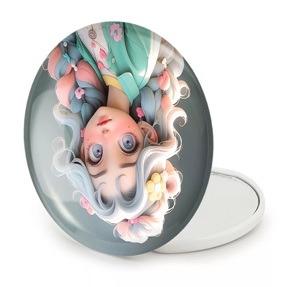 آینه جیبی خندالو طرح دخترانه مدل تاشو کد 28820