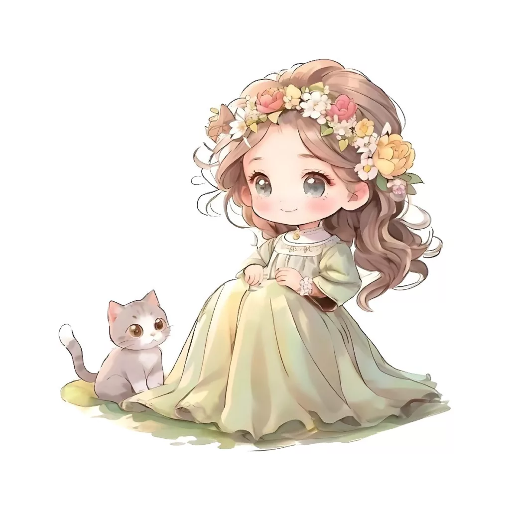 چراغ خواب اتاق کودک مدل دختر و گربه LU050