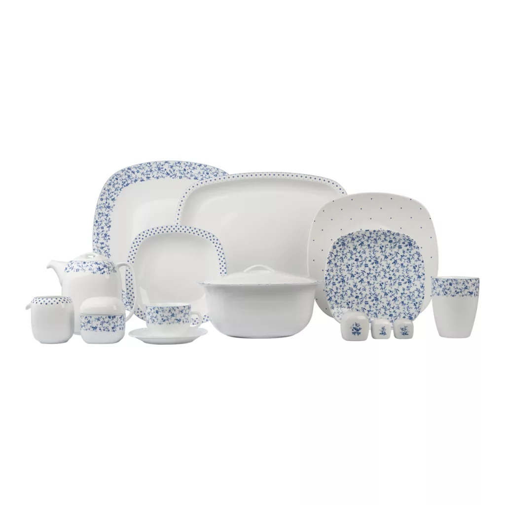 سرویس غذاخوری 98 پارچه 12 نفر چینی زرین ایران مدل کواترو ورنیکا درجه عالی