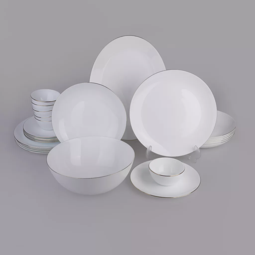 سرویس غذاخوری 26 پارچه دینو طرح دایره مدل کلاسیک ورژن 2