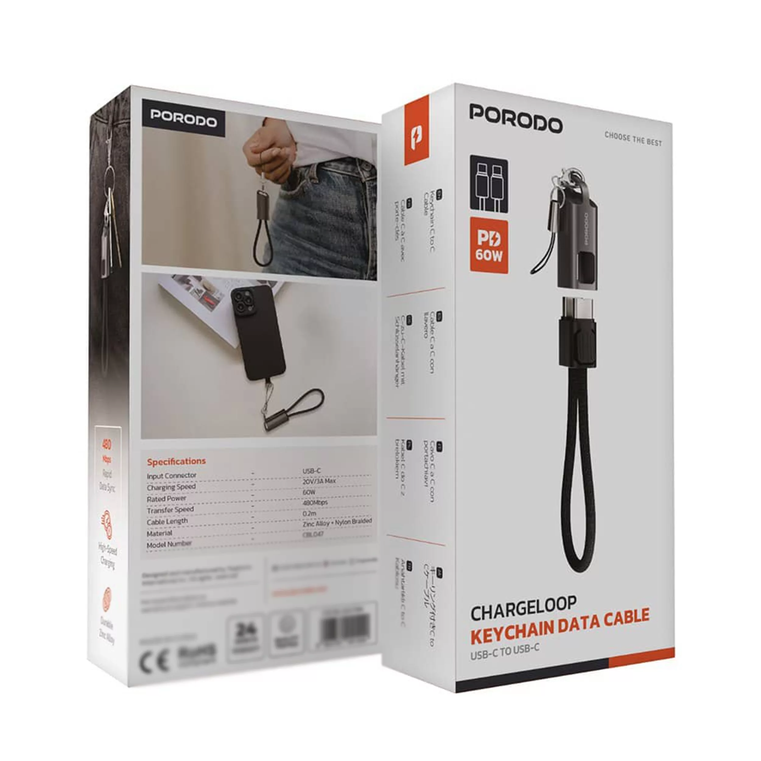 کابل تبدیل USB-C پرودو مدل PDCBL0047BK طول 20 سانتیمتر