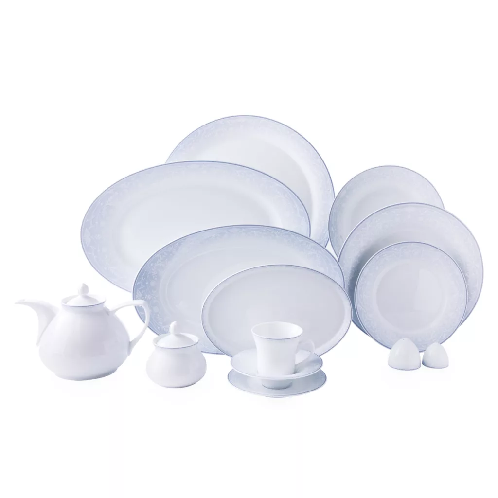 سرویس غذاخوری 81 پارچه چینی زرین ایران مدل شهرزاد سافایر درجه عالی