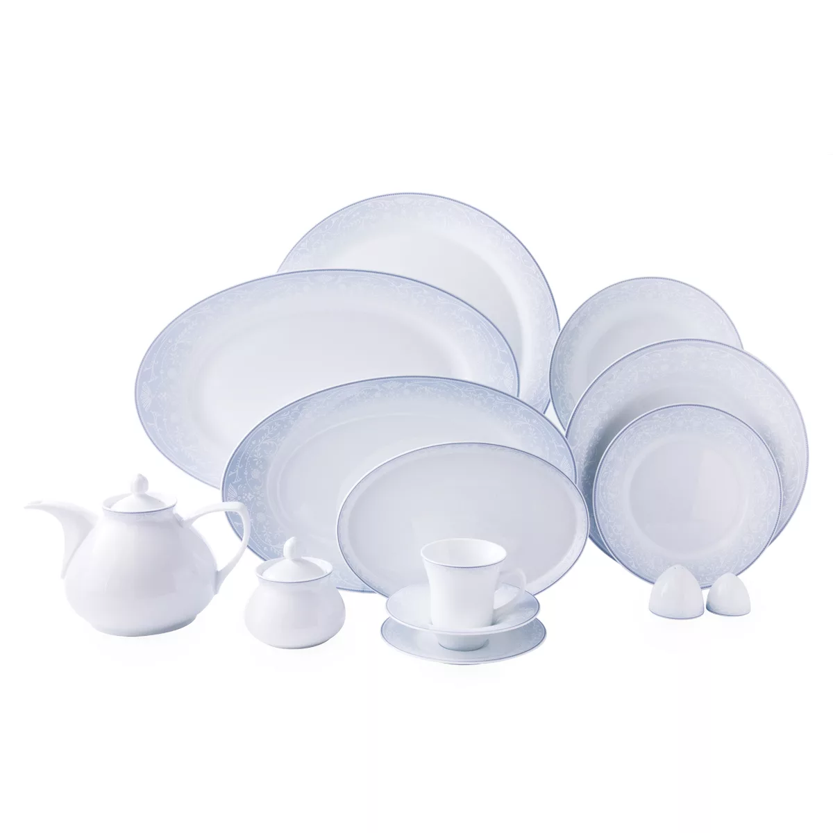 سرویس غذاخوری 81 پارچه چینی زرین ایران مدل شهرزاد سافایر درجه عالی