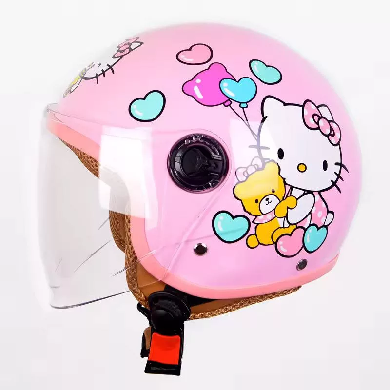 کلاه کاسکت زنانه طرح وسپا مدل Hello Kitty