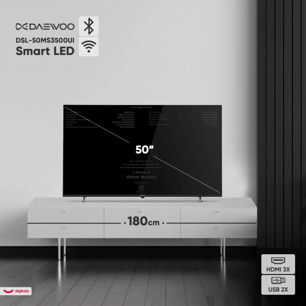 تلویزیون 50 اینچ ال ای دی هوشمند دوو مدل DSL-50MS3500UI