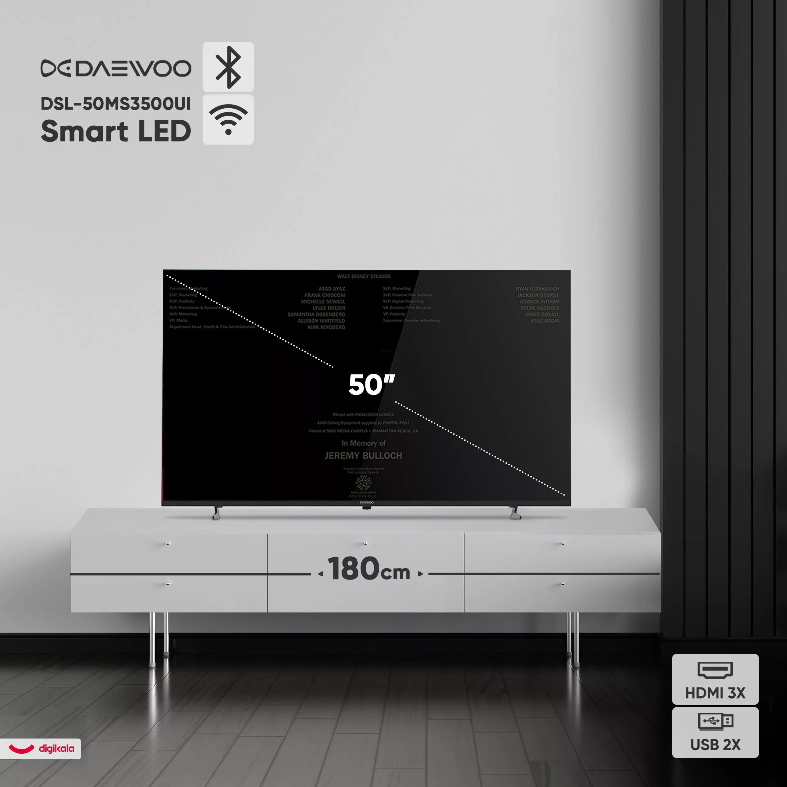 تلویزیون 50 اینچ ال ای دی هوشمند دوو مدل DSL-50MS3500UI