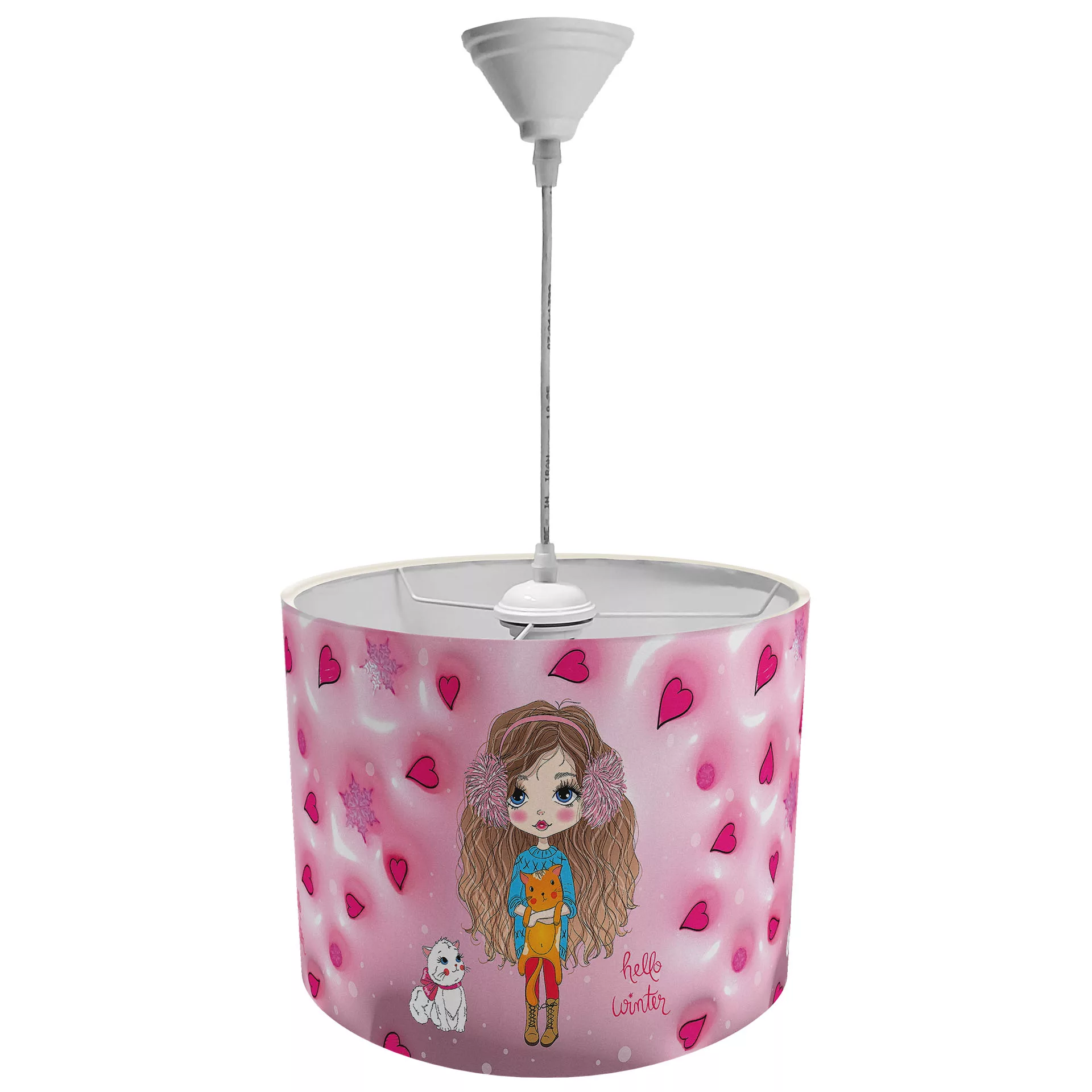 لوستر کودک طرح دختر و گربه سه بعدی مدل LBR-PD-014