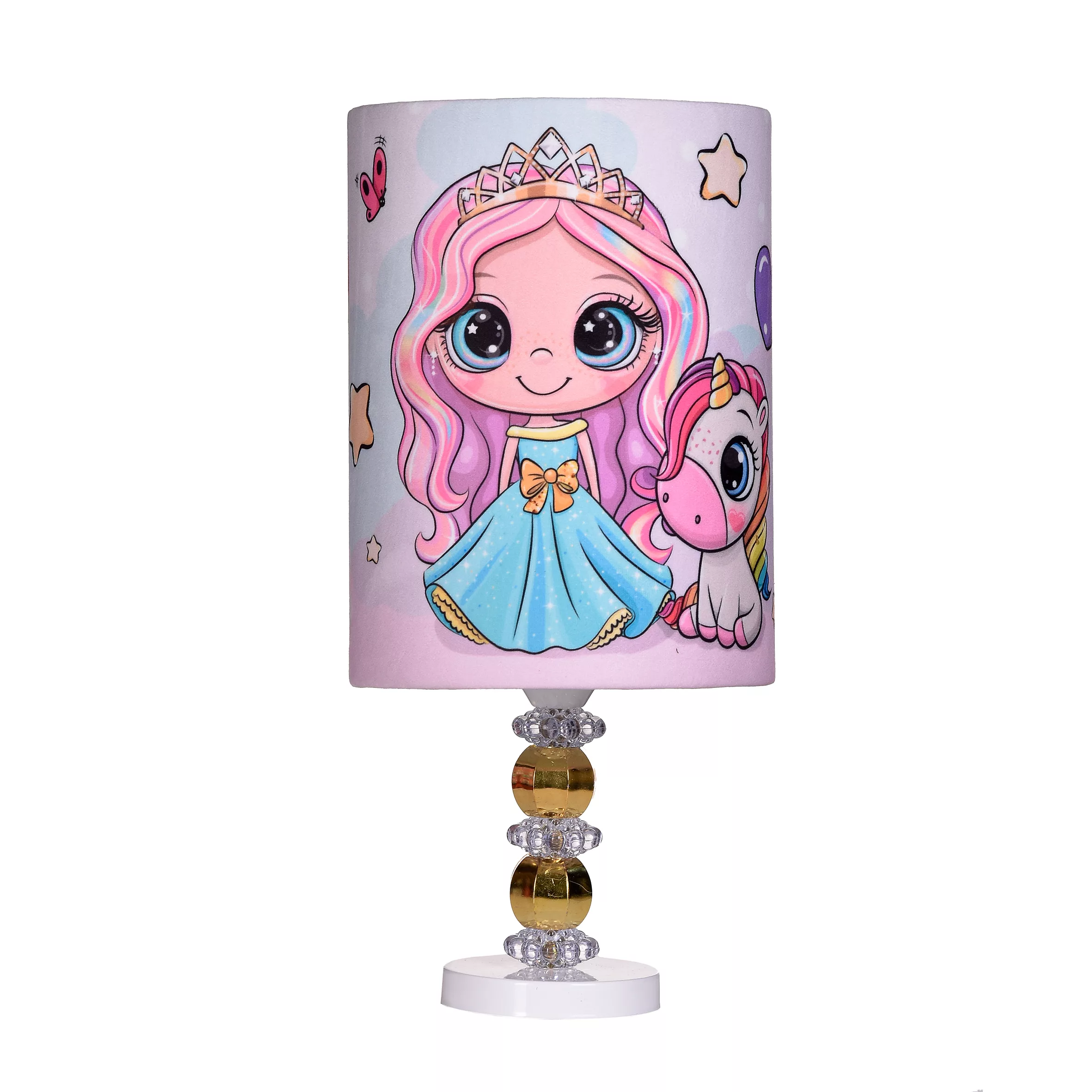 لوستر کودک مدل اسب تک شاخ و دختر به همراه آباژور رومیزی