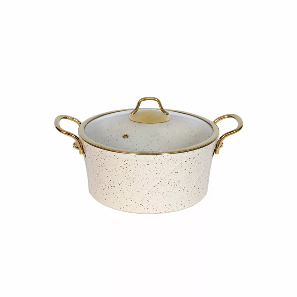 سرویس پخت و پز 11 پارچه اویز پلاس مدل ماریا دسته طلایی