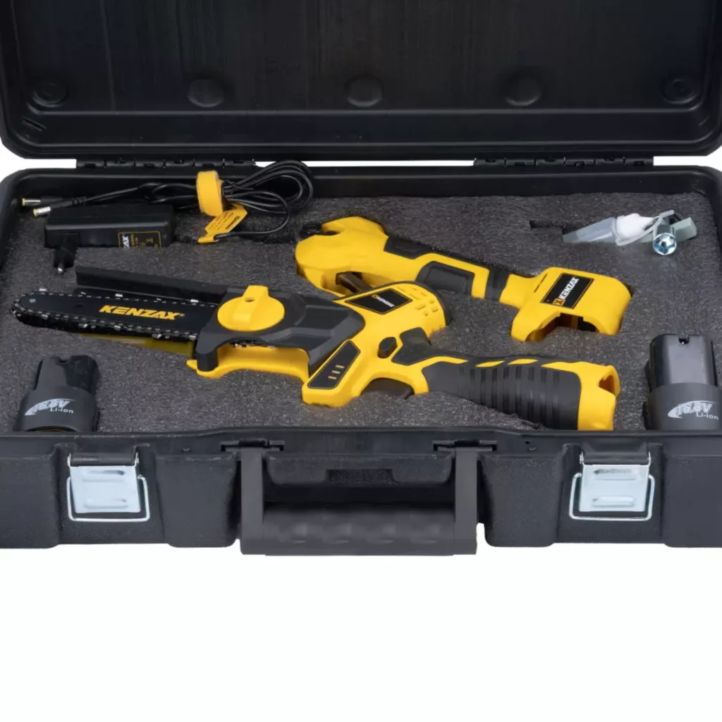 ست اره زنجیری و قیچی شارژی 16.8 ولت کنزاکس مدل 8740