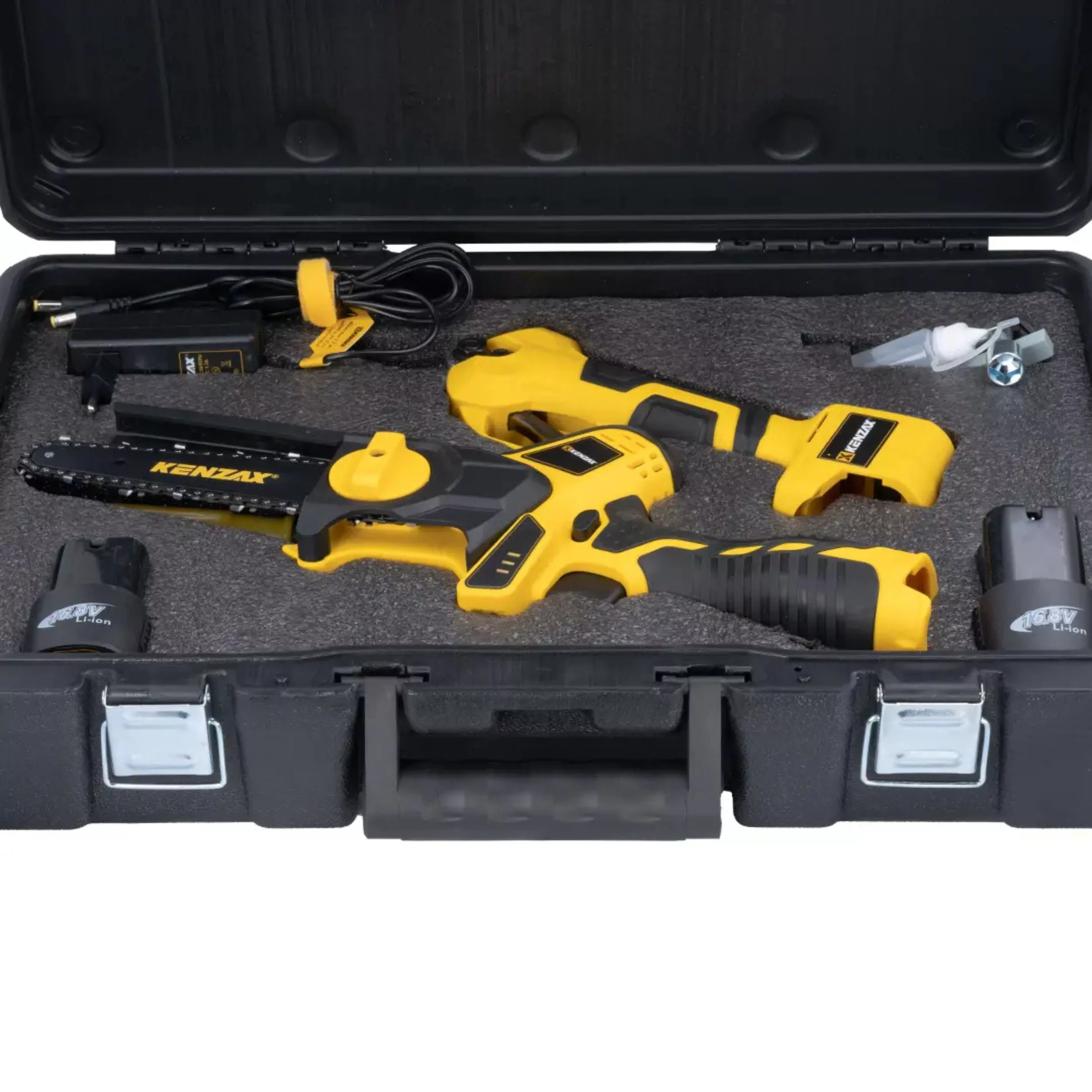 ست اره زنجیری و قیچی شارژی 16.8 ولت کنزاکس مدل 8740