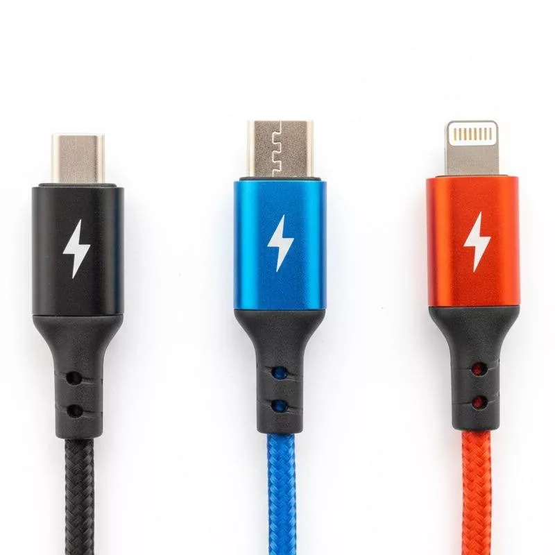 کابل تبدیل USB به لایتنینگ به USB-C به microUSB یولر مدلUX290 طول 1 متر