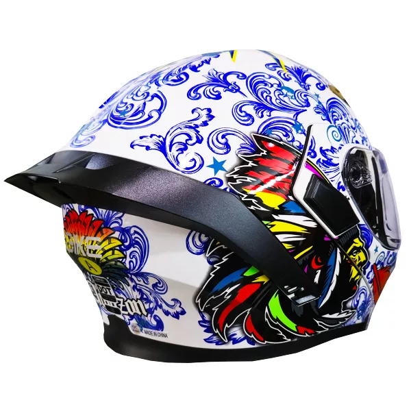 کلاه کاسکت کایک مدل فک متحرک عینکدار کد WHITE_NATIVE_AMERICAN