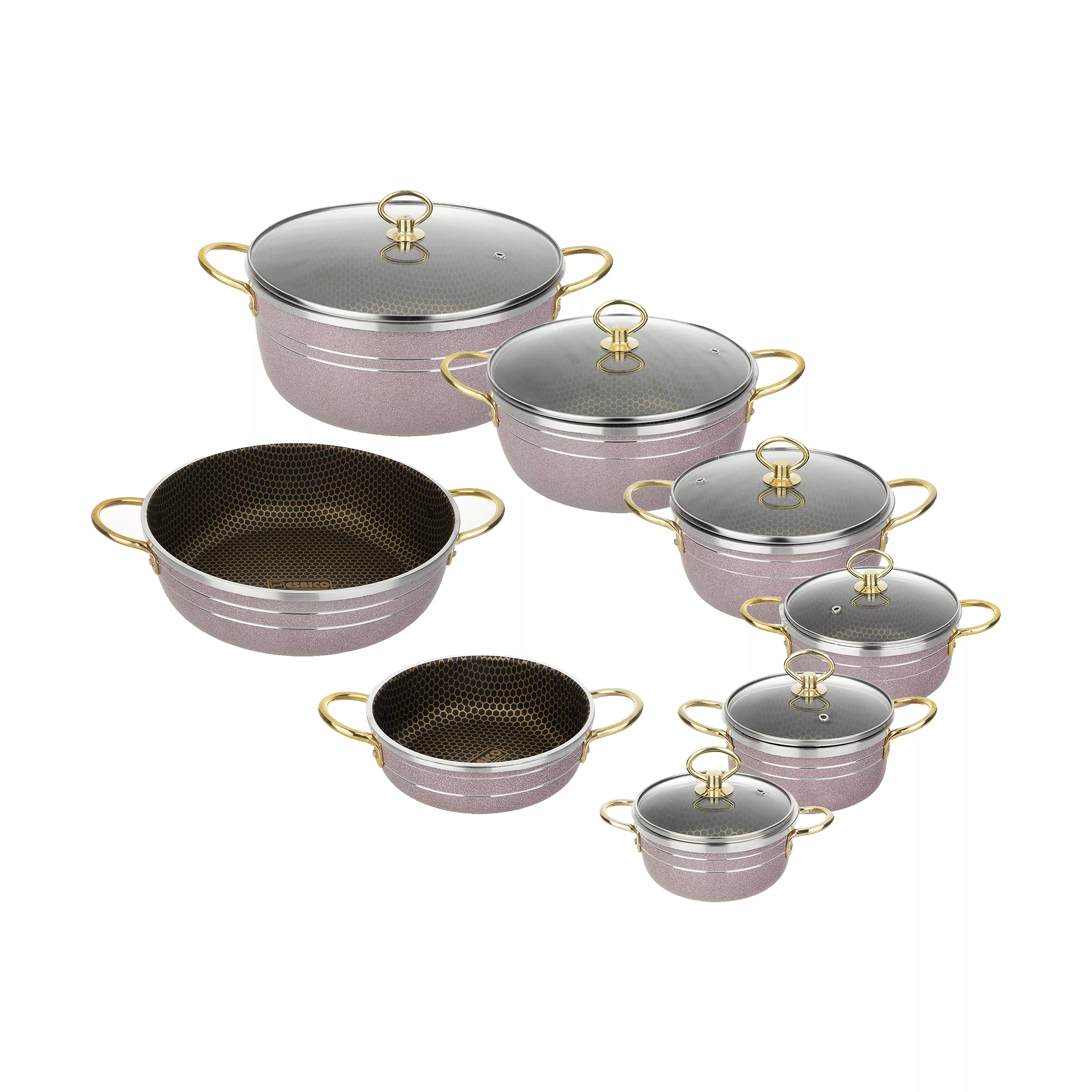 سرویس پخت و پز 14 پارچه اسبیکو مدل زنبوری