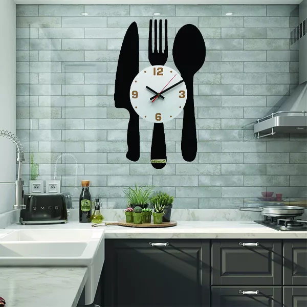 ساعت دیواری آذرلاکچری طرح آشپزخانه کد ash02