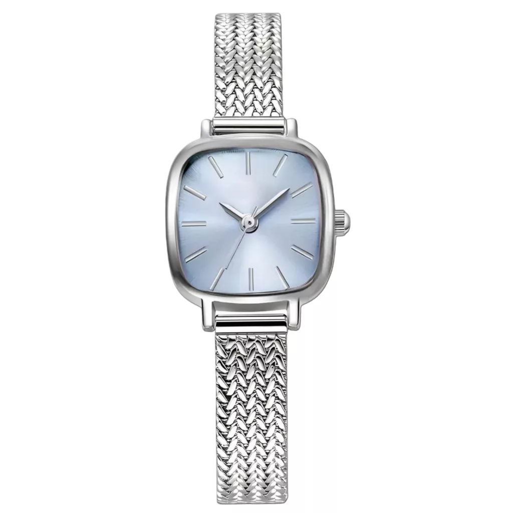 ساعت مچی عقربه‌ای کوارتز زنانه مدل مینیمال کلاسیک بند حصیری کد ۳