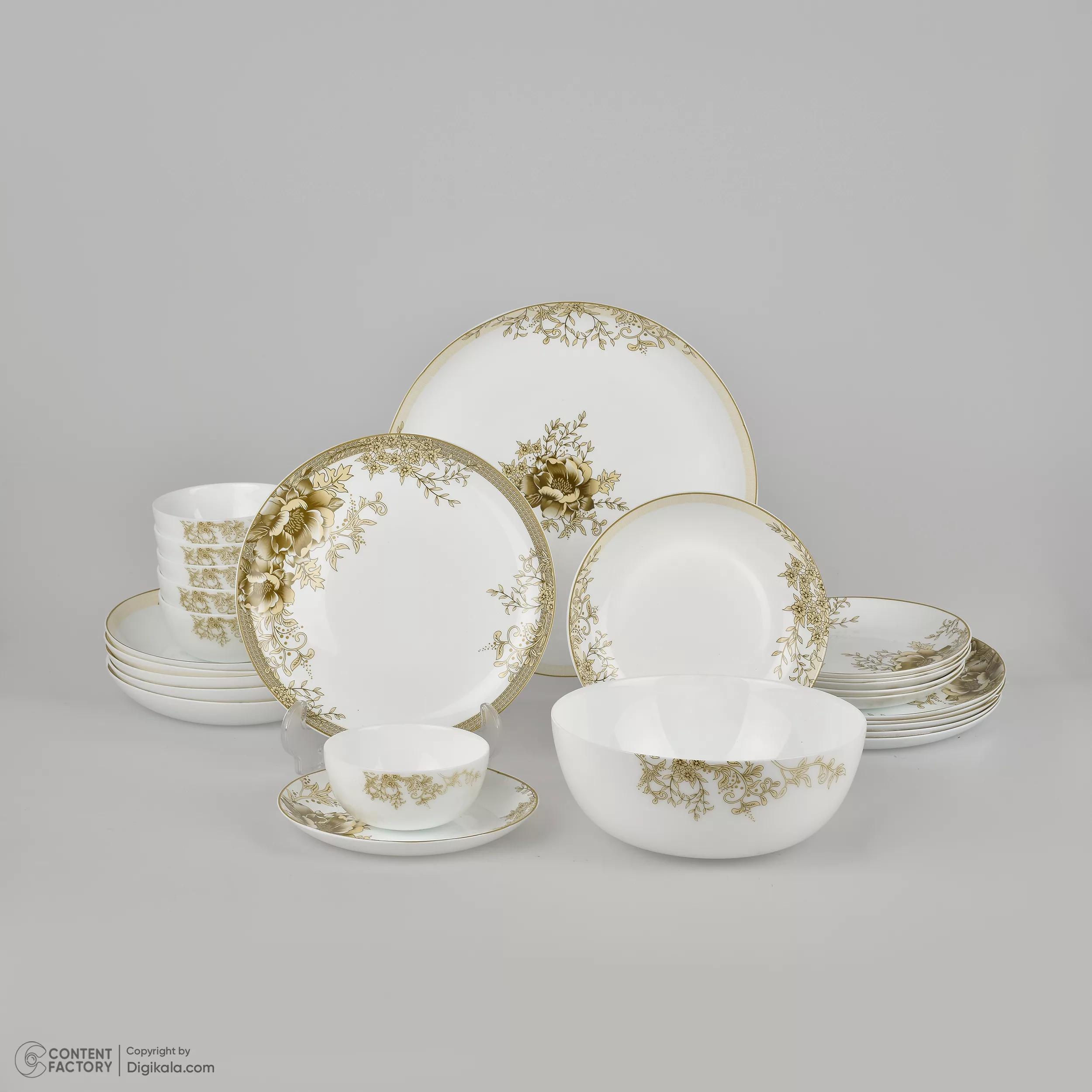 سرویس غذاخوری 26 پارچه 6 نفر گلدن اوپال مدل دیوالی طرح لوتوس