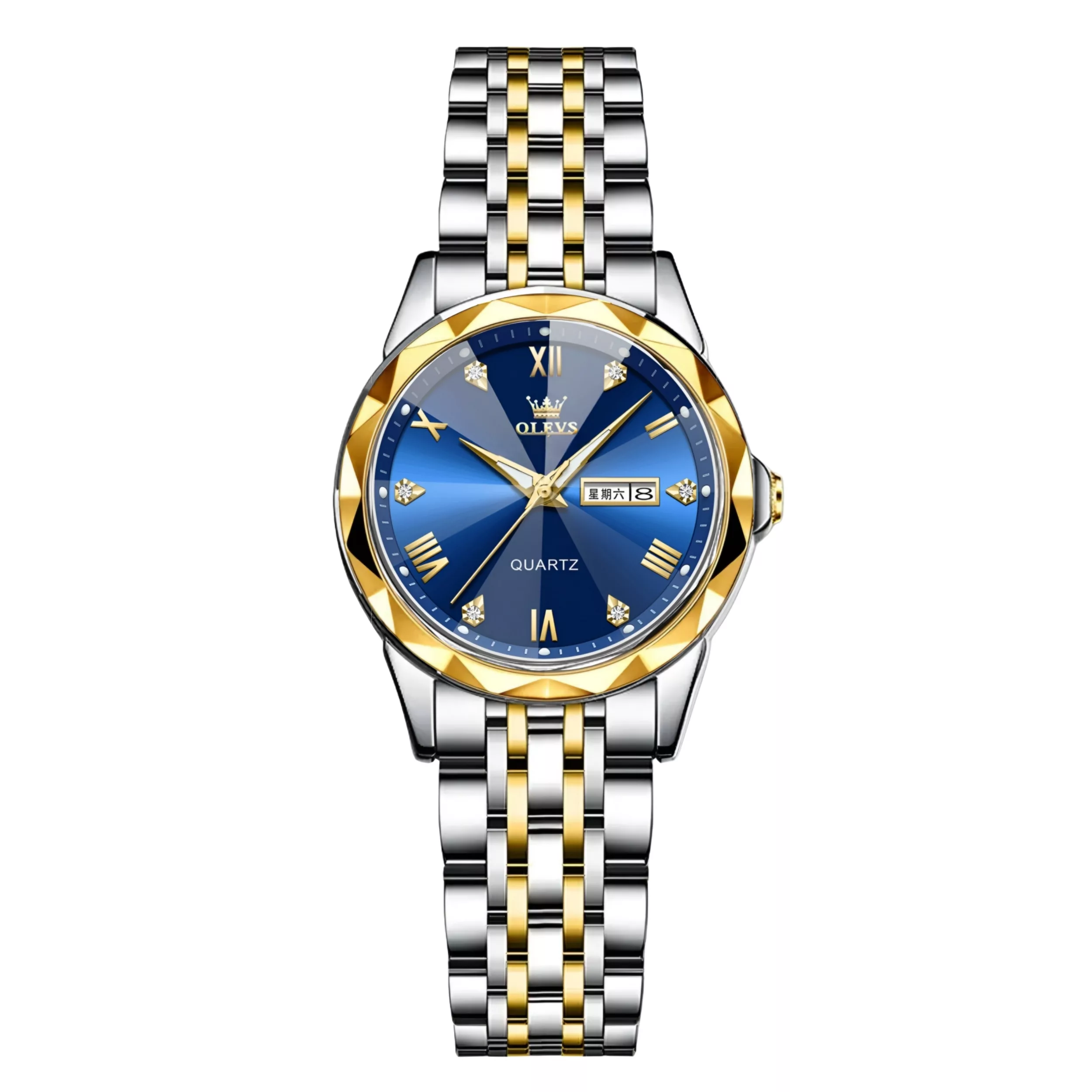 ساعت مچی عقربه‌ای کوارتز زنانه اُ لِوز مدل تک موتوره دی دیت بند استیل قفل مخفی کد b