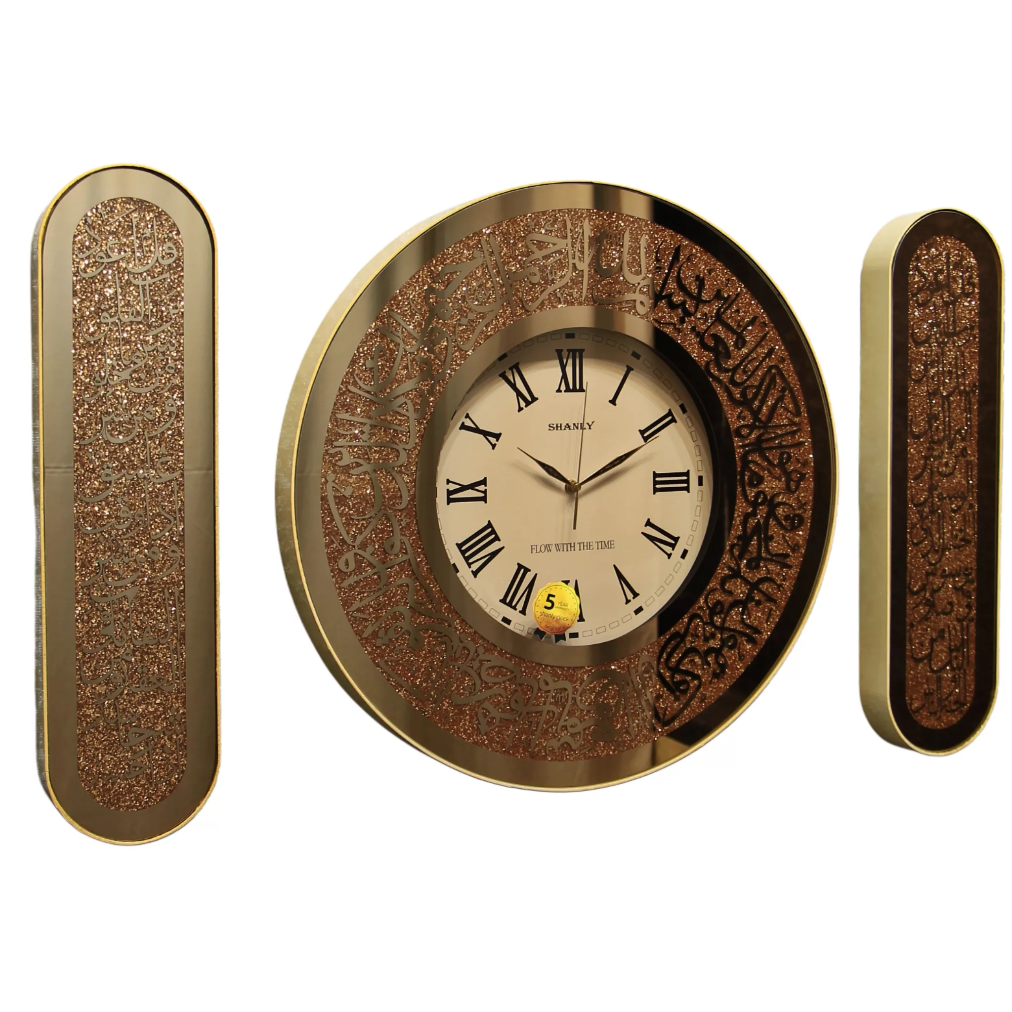 ساعت دیواری مدل آینه ای کد 1308 B به همراه تابلو آینه ای