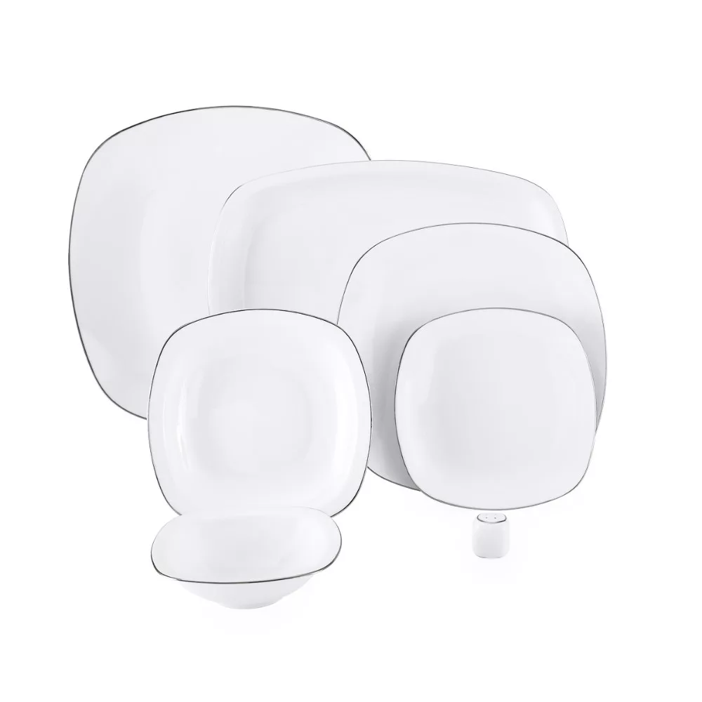 سرویس 98 پارچه غذاخوری چینی زرین ایران مدل کواترو سمن درجه عالی