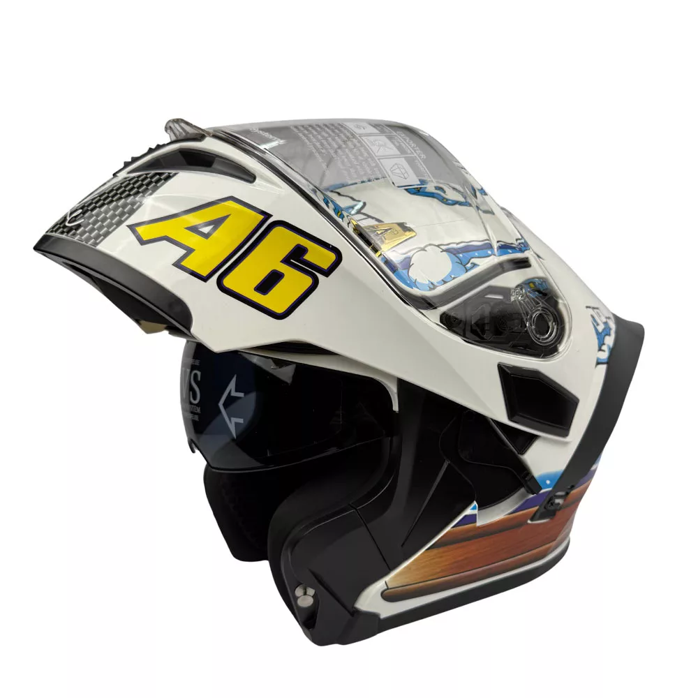 کلاه کاسکت فک متحرک کایک مدل 772 طرح Wh/Snow House