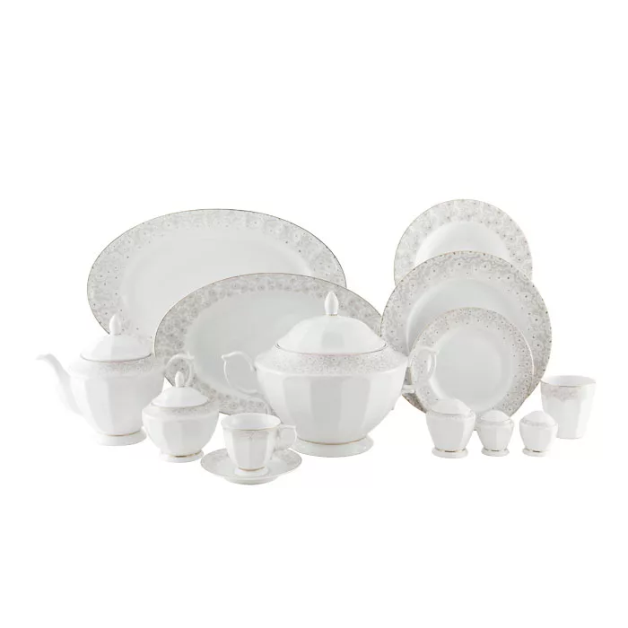 سرویس غذاخوری 103 پارچه چینی زرین ایران مدل نئوکلاسیک کارراگلد درجه عالی