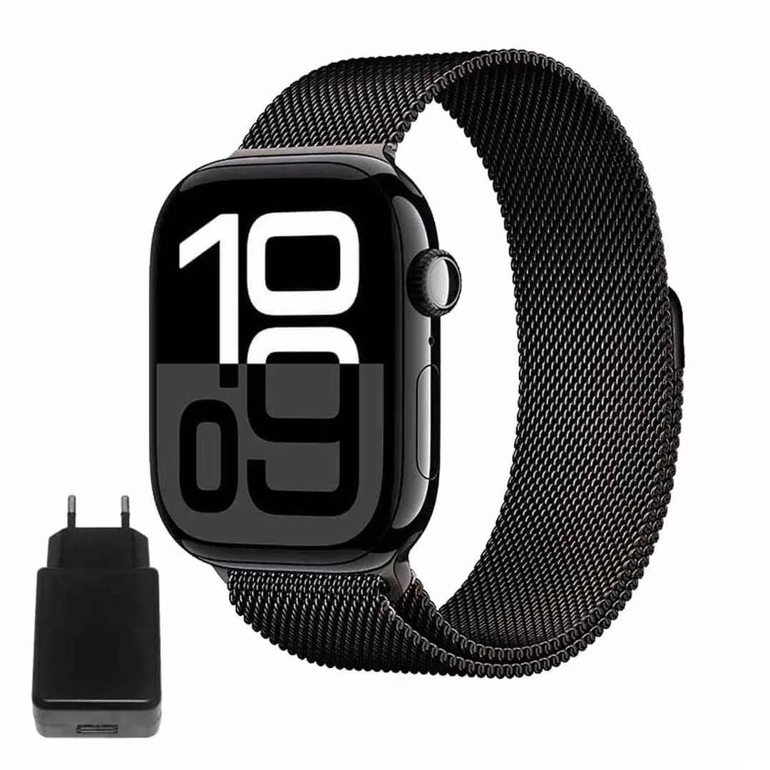 ساعت هوشمند 46 میلی متری ورنا مدل T46 Pro max با بند فلزی به همراه 2 بند اضافه و شارژر