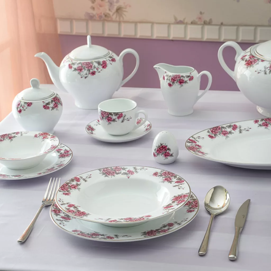 سرویس غذاخوری 102 پارچه 12 نفر چینی زرین ایران مدل Aran سری ایتالیا اف درجه عالی