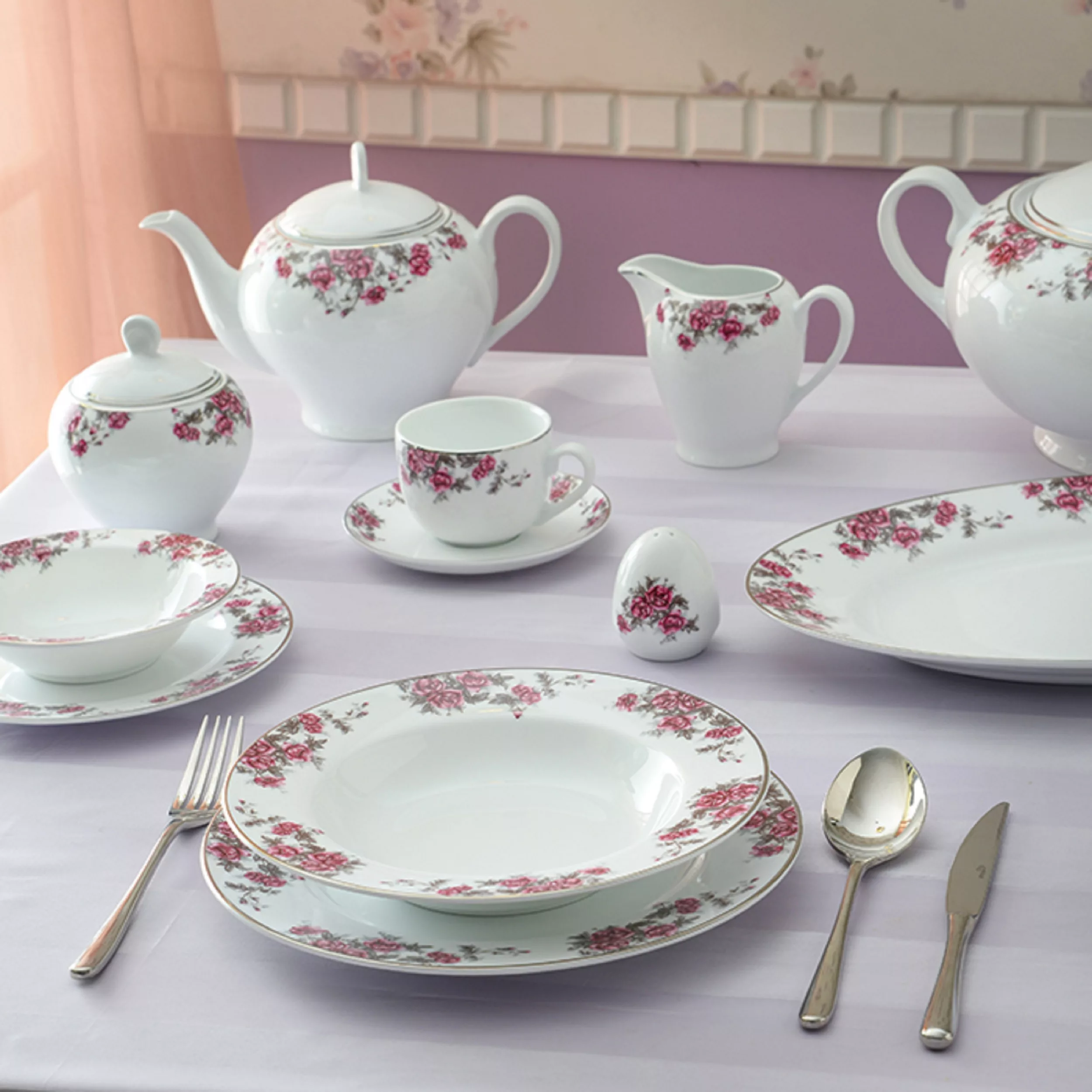 سرویس غذاخوری 102 پارچه 12 نفر چینی زرین ایران مدل Aran سری ایتالیا اف درجه عالی